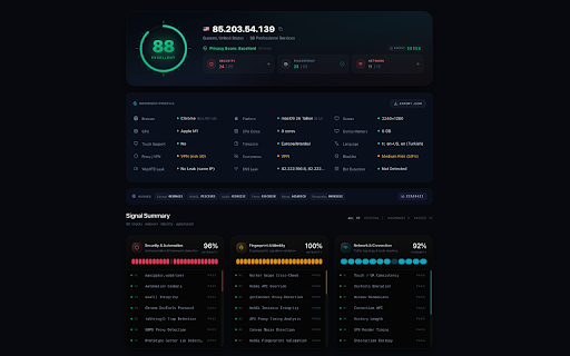 BrowserLeaks — Privacy & Fingerprint Scanner :: Browser fingerprint, WebRTC/DNS leak tests, and privacy tools — the full BrowserLeaks site in your browser side panel.