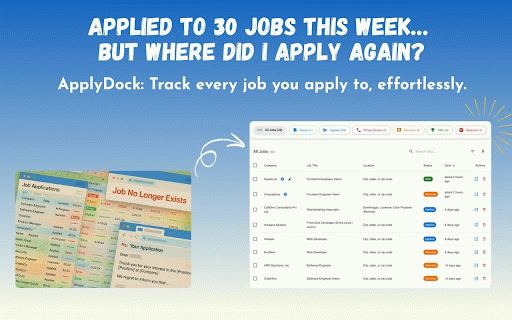 ApplyDock - Smart job application assistant :: A smart, modern job application tracker that helps you stay organized, track progress, and land your dream role — faster.