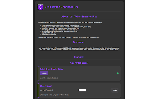 3-2-1 Twitch Enhancer Pro :: Auto-claim Twitch drops and channel points with error handling, anti-ban, and stream enhancement features