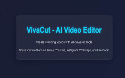 VivaCut - AI Video Editor :: VivaCut AI Video Editor is a versatile AI video editor and video maker that lets you create high-quality.