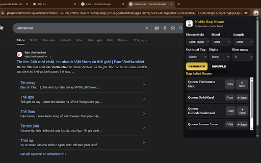 Noble Rap Name – Aristocrat Generator :: Generate cool, aristocratic rap artist names. Copy or save your favourites.