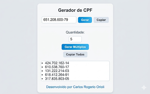 Gerador de CPF e CNPJ :: Gerador de CPF e CNPJ válidos para testes em desenvolvimento.