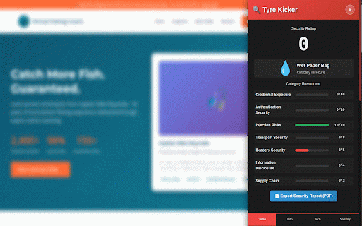 Tyre Kicker - Security Scanner :: Offline security scanner. Detect API keys, CVEs, config issues. No external API calls. For authorized testing only.