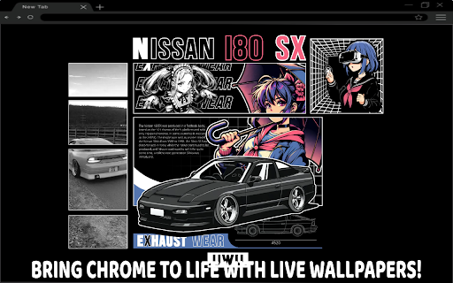 NISSAN 180SX Anime Live Wallpaper :: 🏁 Drift into anime style with the legendary Nissan 180SX in this dynamic live wallpaper!