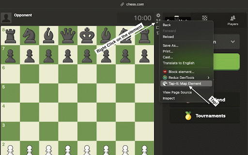 Tap-It :: Map keyboard keys to click elements on specific websites.