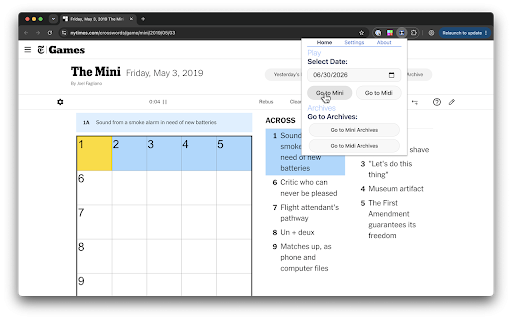 MiniMax: An NYT Crossword Add-on :: Add-on to increase font size for NYT Crossword Games, easier navigation, and other QOL improvements.