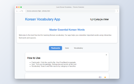 Learn Korean Vocabulary :: Enhance your Korean vocabulary using our complimentary, interactive flashcards and quizzes. Ideal for novices