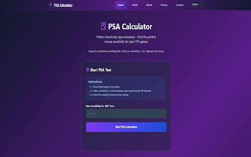 PSA Method Calculator :: Quick access to PSA Method Calculator.