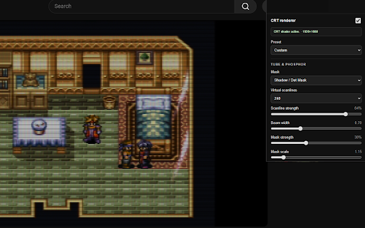 CRT Player by CRTGang :: Real-time CRT effects for YouTube and Twitch with scanlines, retro framing, reflective glass, room reflections, and presets.