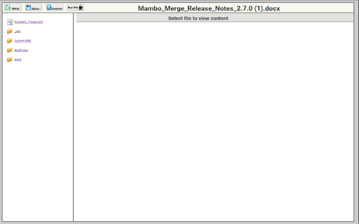 Mambo Merge OOXML Tools :: View, edit, analyse and compare contents of OOXML documents used with Mambo Merge.
