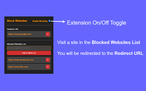 Block Websites :: An open-source Chrome extension to block specified websites.