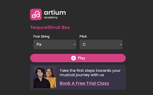 Tanpura Tool by Artium Academy :: Your digital Tanpura by Artium Academy – perfect for singers, instrumentalists, and music enthusiasts.