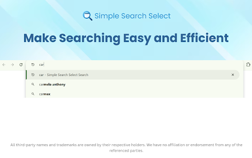 Simple Search Select :: Use Simple Search Select for quick and seamless search results, powered by Yahoo, directly from your browser’s address bar.