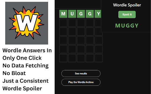 Wordle Spoiler :: Reveals today's Wordle answer with one click. Spoil it!