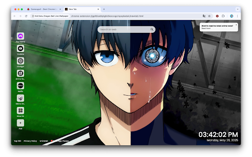 Yoichi Isagi in Blue Lock Live Wallpaper :: Yoichi Isagi in Blue Lock Live Wallpaper energizes your Chrome with a sharp animated scene Isagi in action from the Blue Lock anime