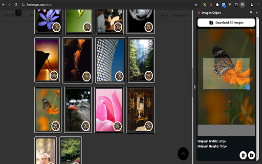 Images Sniper :: Snipe the images on a web page, do some crop and download all