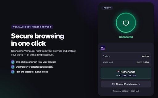 VolnaLink VPN Proxy Browser :: Подключение браузера через прокси VolnaLink VPN. Вход по email или подписка в личном кабинете.