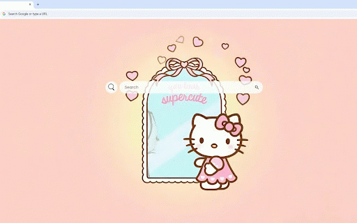 Hello Kitty Supercute Live Wallpaper :: Adorable Hello Kitty with mirror reflection and 'you look super cute' message on soft pink background.