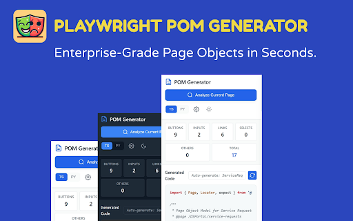 Playwright POM Generator :: Generate production-ready Playwright Page Object Model files with syntax highlighting