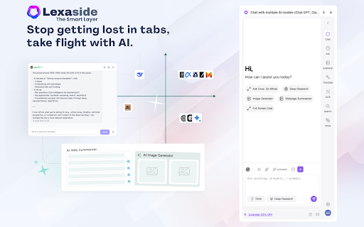 Lexaside - Chat with all AI: Claude, GPT-5, Deepseek, Gemini, Grok :: Lexaside is your all-in-one AI sidebar for Claude, ChatGPT, Gemini, Grok, Deepseek. Chat with all AI.