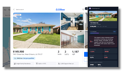 STRunderground - Short-Term Rental Deal Analyzer (Airbnb, VRBO) :: STRunderground analyzes any Zillow listing as a short-term rental (ex. Airbnb, VRBO) investment, without leaving the page.