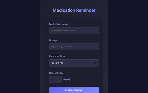 MedRemind :: A simple medication reminder extension