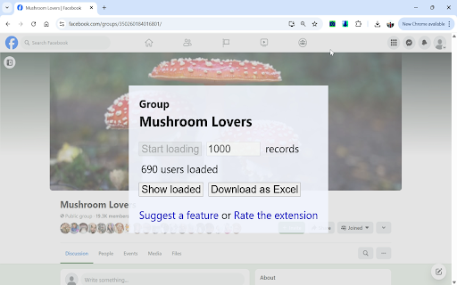 Facebook members and followers :: Download facebook followers and group members as an Excel sheet