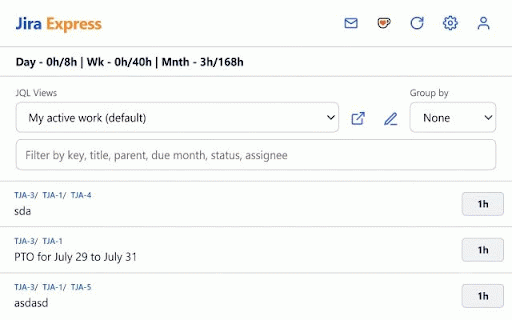 Jira Express :: Browse Jira issues, add comments, and log time from a Chrome side panel.