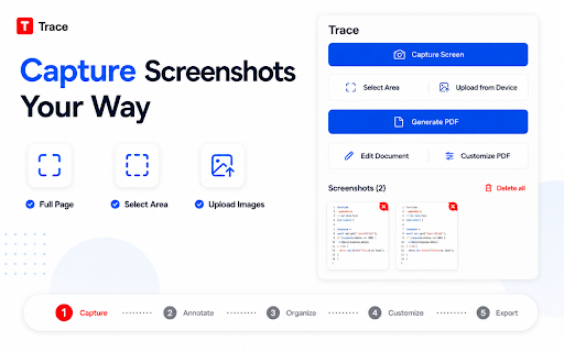 Trace - Screenshot to PDF Reports :: Capture screenshots, annotate them, and convert them into professional PDF reports for QA, bug reporting, and documentation.