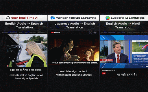 StreamLingo AI - Real-Time Video Translator :: AI-powered real-time translation for videos and audio across major websites.