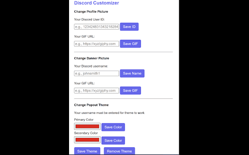 Discord Customizer :: Discord customizer for profile picture, banner, and popout theme