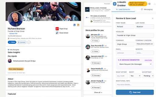 Linkedin Grabber :: Extract lead info from LinkedIn profiles to Google Sheets