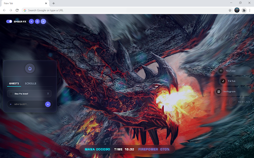 Cool Dragon HD Wallpaper New Tab :: Customize new tab with a Dragon wallpaper extension and display a funny cool dragon wallpaper on your screen.