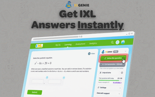 IXL Answers | IXL Genie | Auto Solver & Answer Bot :: IXL answers & auto solver. Solves IXL math, ELA, science & social studies questions on the page. Free daily, unlimited on Ultimate.