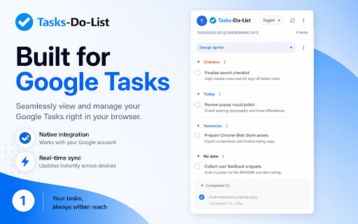 Tasks-Do-List - a Google Tasks helper :: Manage Google Tasks in a focused popup with multi-account support