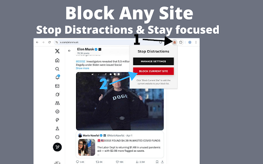 Block Website: Self Control :: Block distracting websites to stay focused and productive. Features motivational exercises when sites are blocked.