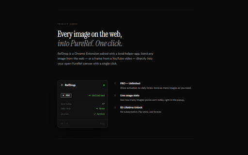 RefDrop :: Send any web image or video frame straight into PureRef or your RefDrop captures folder. One click.