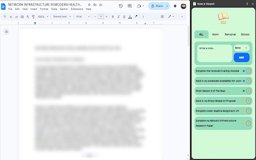 Note It Down!! :: A notes app for your browser. Add, delete, and organize notes by category.