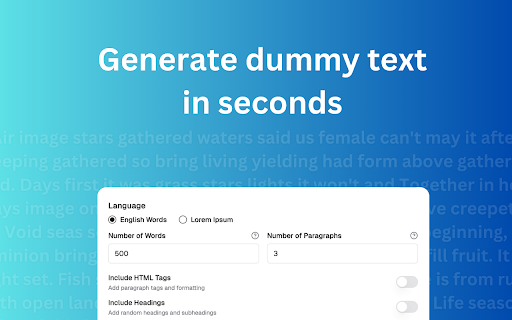 Dummy Text Generator :: Use Dummy Text Generator to create perfect placeholder content for your designs. Generate dummy text and lorem ipsum in one click!