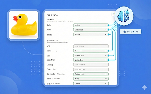 eBay Listing AI :: Fills Item Specific, Title, and Description fields on eBay listings from your product image with AI.