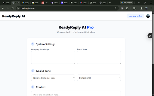 ReadyReply AI :: Write perfect customer support emails in seconds.