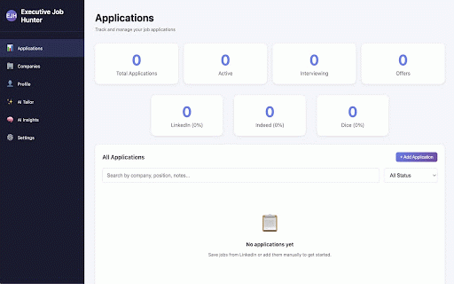Executive Job Hunter :: Private job search tool with AI-powered application assistance for senior professionals