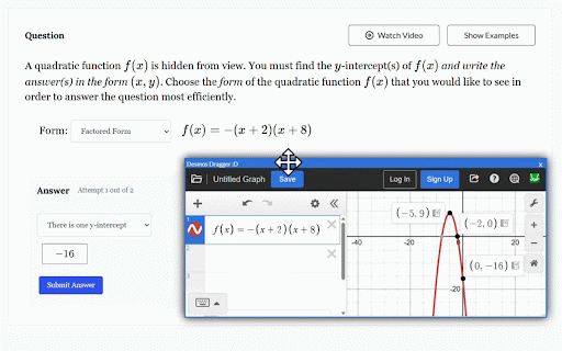 Desmos Dragger - Graphing Calc on Any Website :: Summons a draggable graphing calculator on any website.