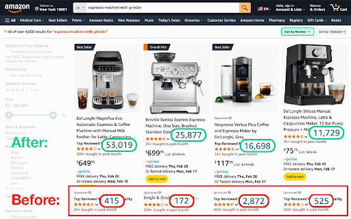 Amazon Sort by Review Count – Find the Best-Rated Products Fast :: Sort Amazon search results by review count. Filter by minimum reviews to find the most reviewed, best-rated products on Amazon.