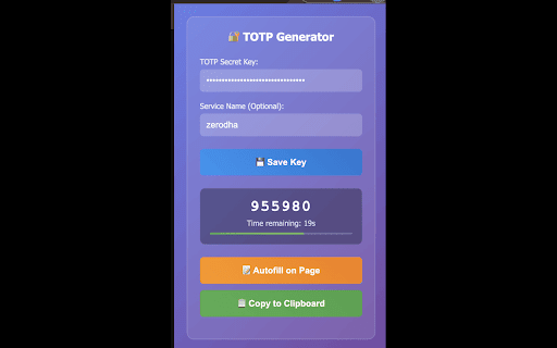 TOTP Generator & Autofill :: Generate TOTP codes and autofill them in web forms
