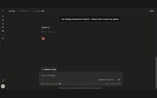 AWARTS: Claude Token Counter :: Count Claude tokens, cache timers, and usage bars. Branded for AWARTS.