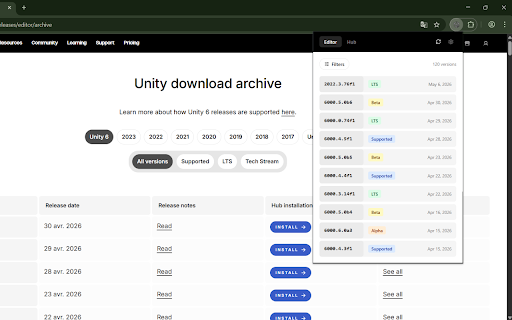 Unity Version Tracker :: Track the Unity Editor and Unity Hub versions.