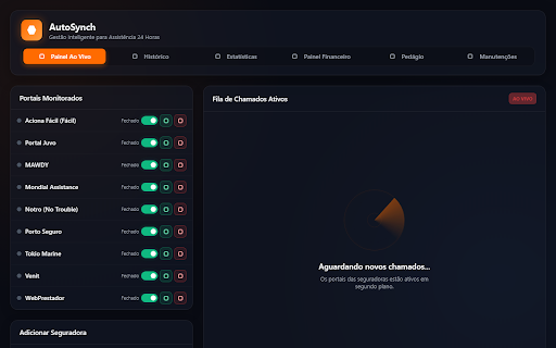 Via Sync Portais :: Monitoramento autorizado de portais, novos atendimentos e quedas para a plataforma Via Sync.