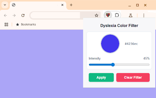 Dyslexia Color Filter :: Applies a color filter to webpages to aid with reading.