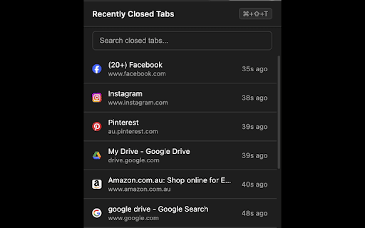 UndoClosedTabs - Tab History Restore :: Reopen closed tabs with their complete history
